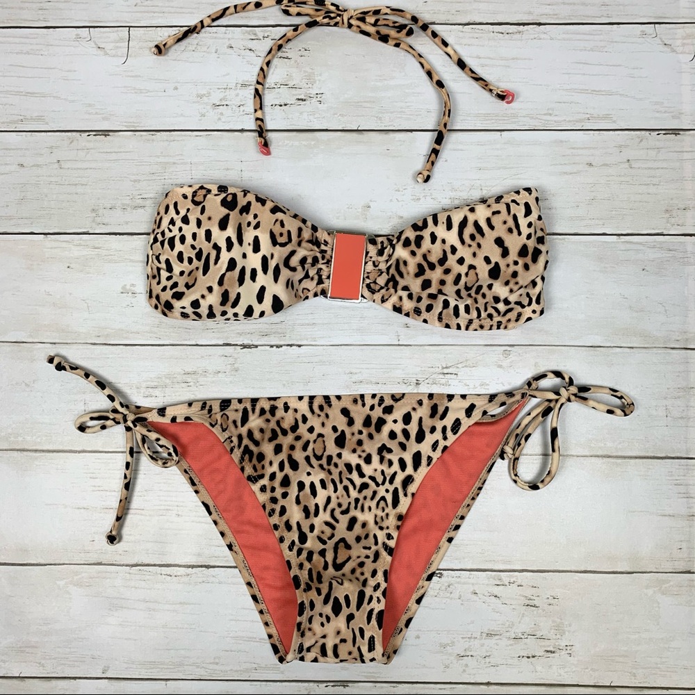 Ocean Club Leopard Print Matching Bikini Set